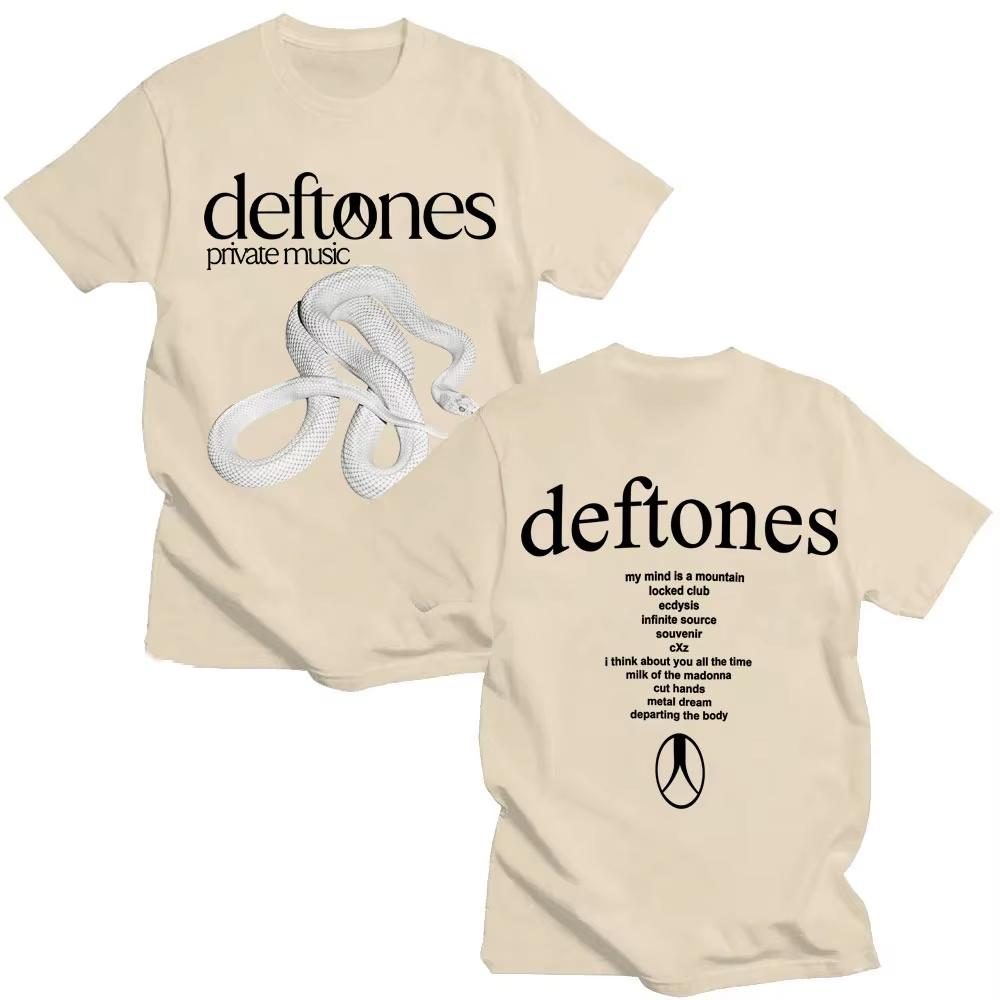 2025 Rockband Deftones Privat Musikalbum Orm T-shirts Harajuku Goth Vintage T-shirt Män Kvinnor Bomull Lös Street T-shirts