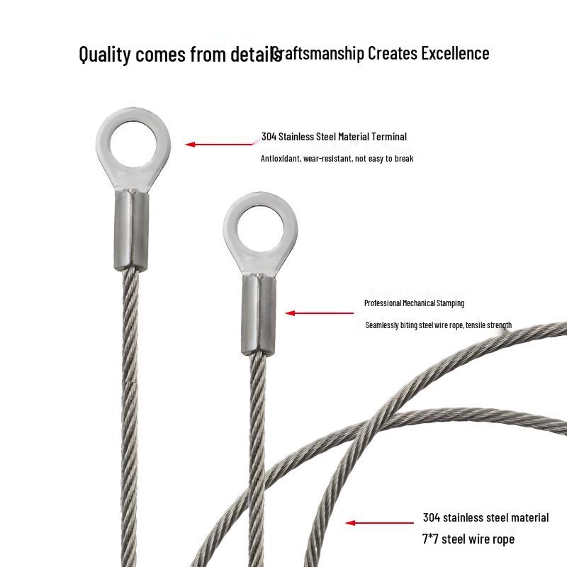 Outdoor Stainless Steel Safety Rope with M4 Ends