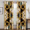 3D Print Modern Luxury Brand Design Black and Gold Pattern Thin Shading Polyester Curtain for Living Room Bedroom Decor Hooks