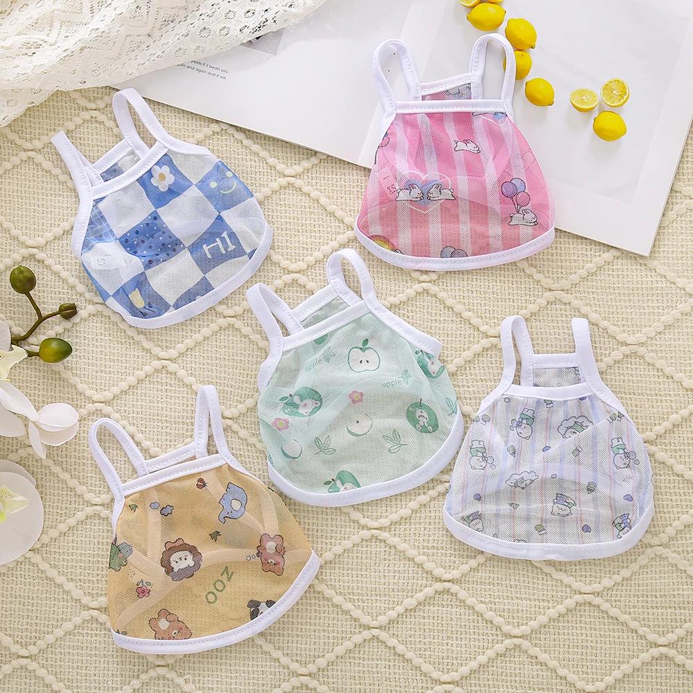 Pet clothing is fresh cute fashionable summer thin cat and dog clothing breathable mesh suspender and stylish vest