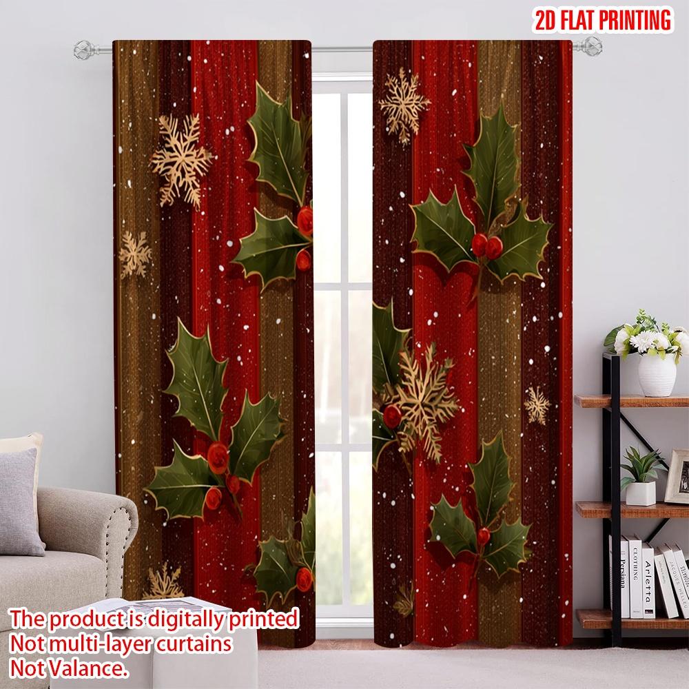 

2pcs,2D plane printing Curtains&Window Treatment The True Spirit of Christmas Quote Versatile 100% Polyester (without rod) Art 52.50 × 116.00 cm 2 pcs