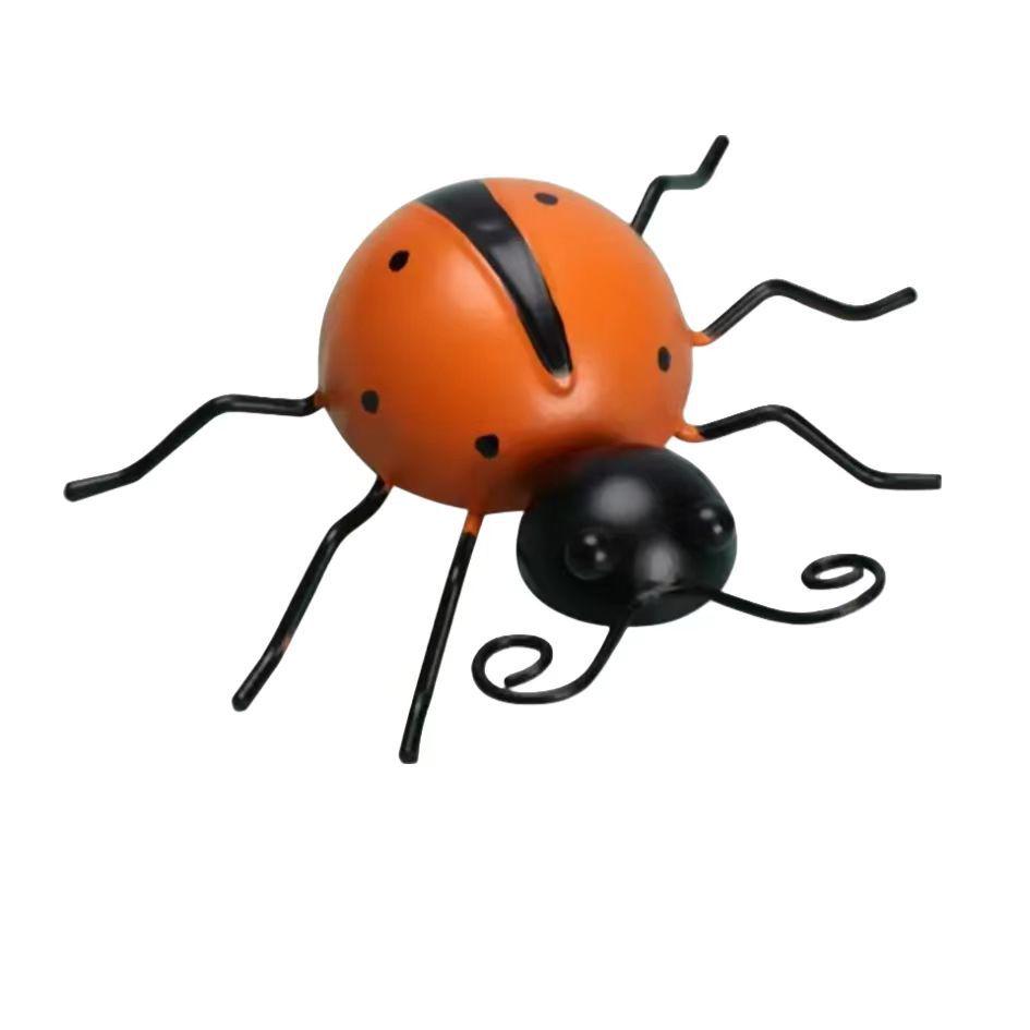 Creative Wrought Iron Ladybug Ornament for Home, Outdoor Courtyard, Garden, or Wall Decor.
