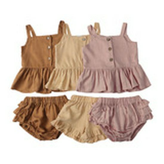 Korean Style Girls' Summer Two-Piece Set: Lace Top & Shorts
