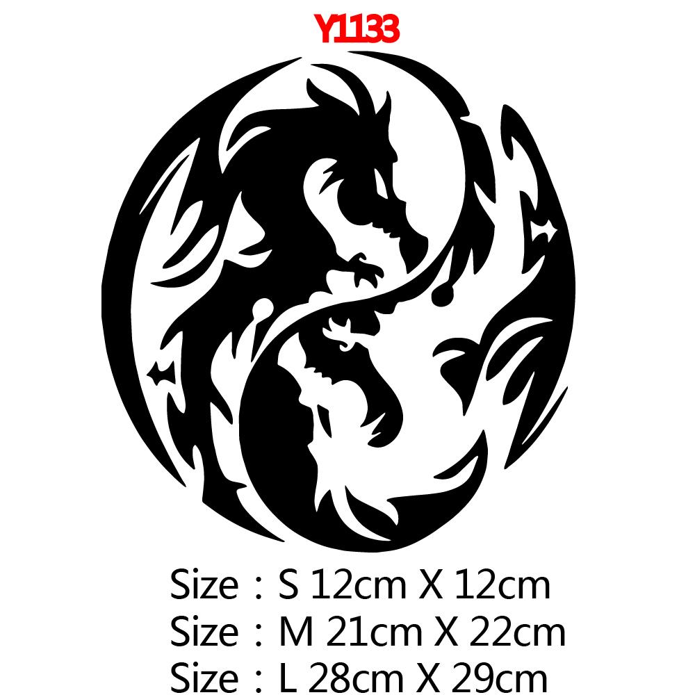 Fashion Yin And Yang Animals Car Sticker Styling Engine Hood Motorcycle Decal Decor Mural Vinyl Covers Autosticker Car-Styling