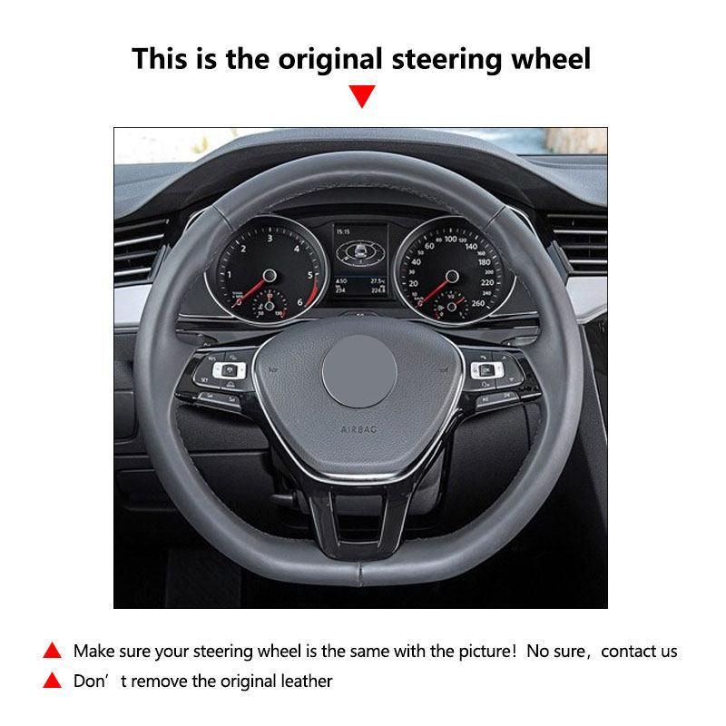 Car Accessories Microfiber Leather Steering Wheel Cover Trim For VW Golf 7 MK7 Passat B8 New Polo Tiguan Sharan Jetta