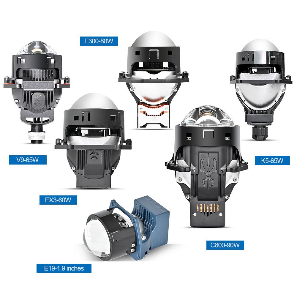 Automobile LED Headlight TIR2.5/3 Inch Lossless Double Lens H4 H7 Double Lamp Cup High Power Laser Lens