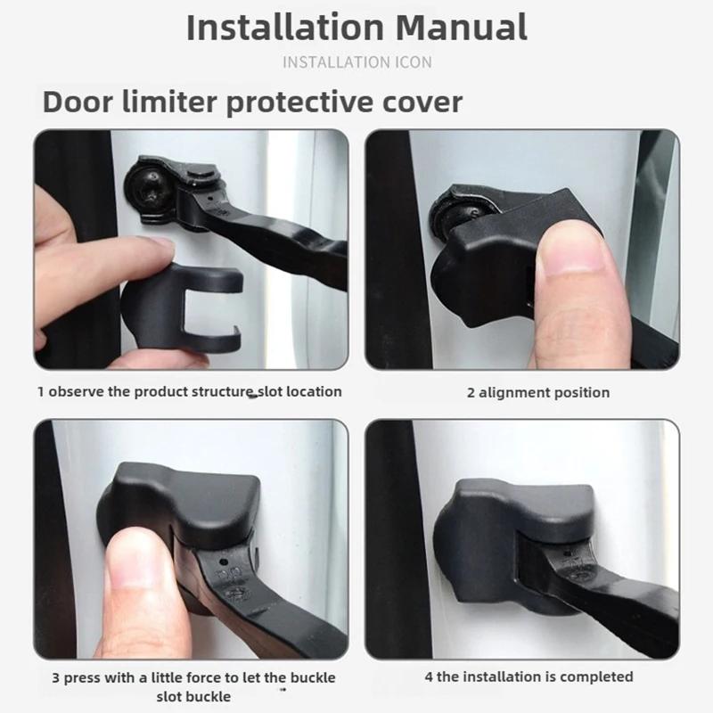 for Tesla Model 3 Y Juniper Highland 2025 ABS Car Door Lock Protective Check Arm Stopper Latch Guard Limiter Protector Cover Kit