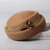 British retro three-dimensional flower beret elegant mesh painter hat women's autumn and winter warm Australian wool felt hat