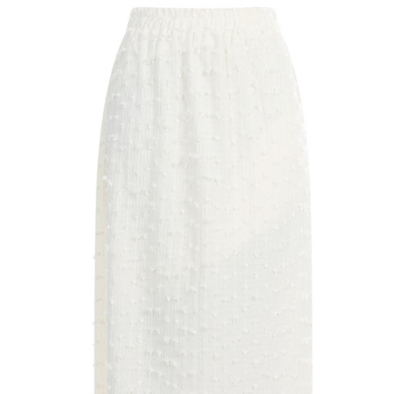 Shop   Women Waist Bending Snowflake Embossed Split Long Skirt Th U Wsk 20278   