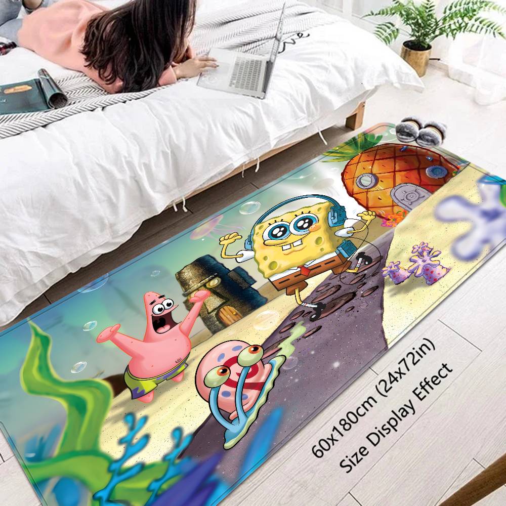 Cartoon S-Sponge-B-Bob Door Mat Nordic Style Bedroom Living Room Doormat Home Balcony Anti-Slip Alfombra