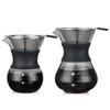 Coffee Hand Brewing Pot Made of High Borosilicate Transparent Glass Stainless Steel Coffee Filter Durable Coffee Drip Pot