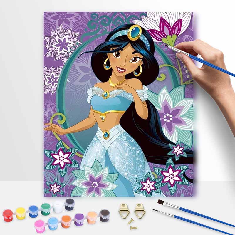 Disney oil painting Jasmine handmade diy art painting home decoration 30x40cm