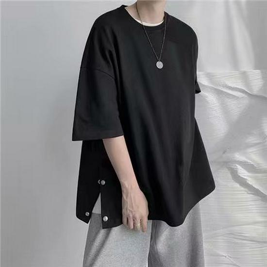 Men's Trendy Loose Fit T-Shirt, Short-Sleeved, Hong Kong Style, Versatile and Stylish.