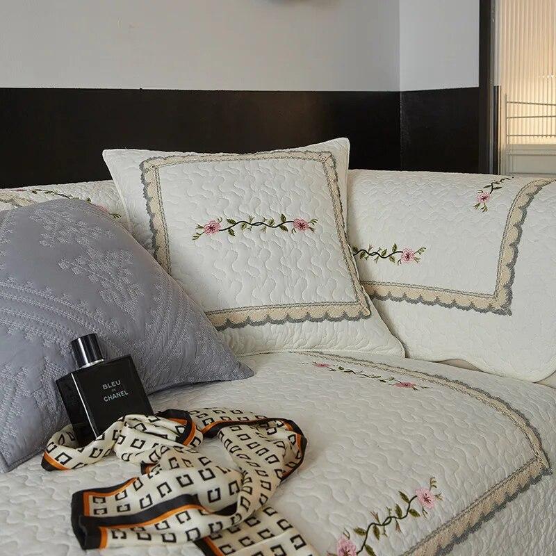 Bavlněný polštář na pohovku Čtyři roční období Univerzální látka Protiskluzová Moderní Jednoduchá Oboustranná Výšivka Severský Froté Potah