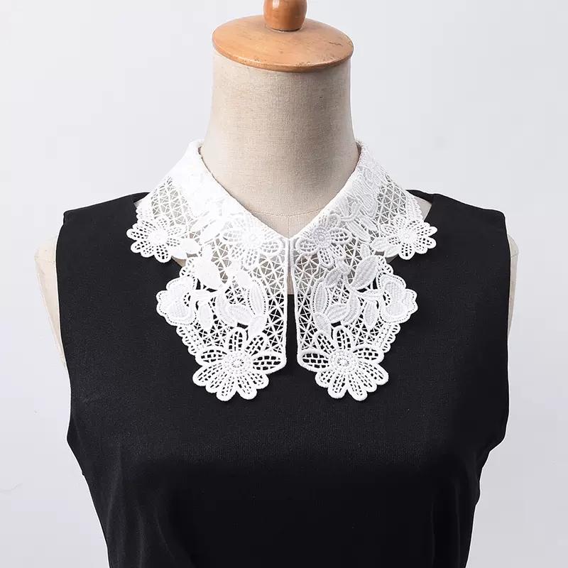 Fashion Lace White Fake Collar Women Detachable Collars for Women Black Lapel False Collars Woman Tie Clothes Accessories