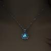 Creative Hollowed Lotus Glow In The Dark Pendant Necklace Luminous Jewelry Chain