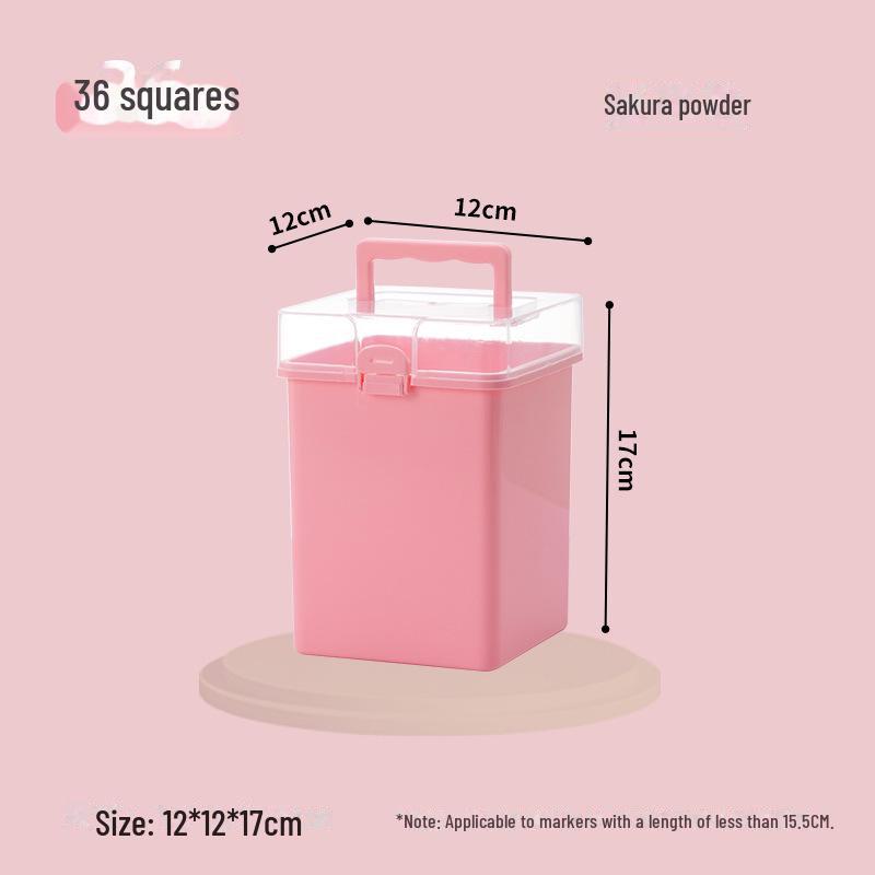 80-Color Portable Marker Pen Storage Box with Transparent Base