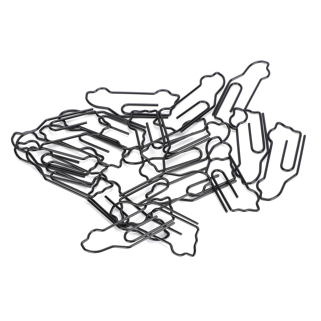 30Pcs Assorted Paperclip Car Shape Creativity Metal Modeling Craft Decoration Supplies Black