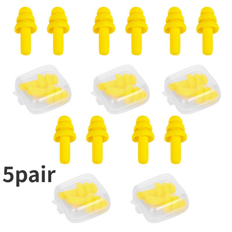 10Pairs Silicone Earplugs Noise Reduction Comfort Earplugs Soft Waterproof Swimming Waterproof Insulation Cancelling For Sleep
