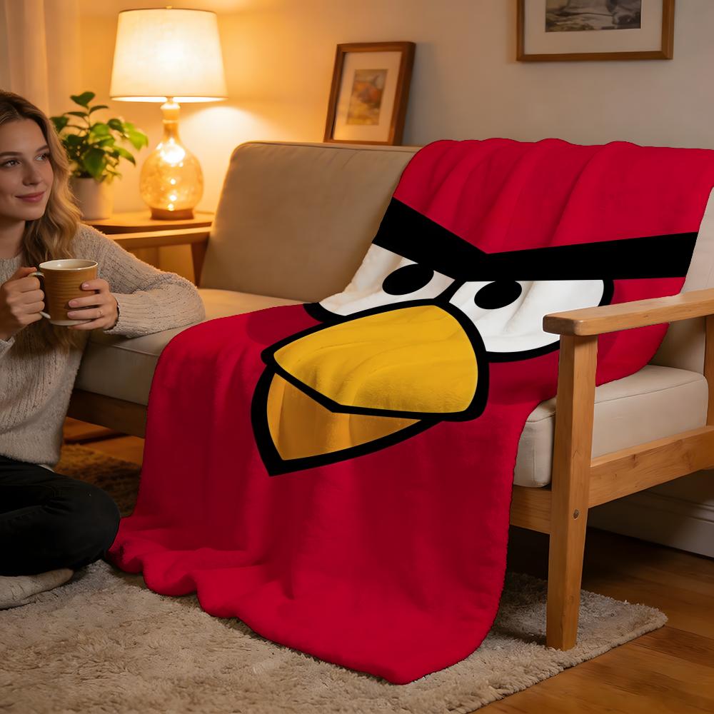 Throw High-Density Short Plush Blanket For Sofa Nap Air-Conditioned Room Soft Skin-Friendly Angry Birds 75x90cm