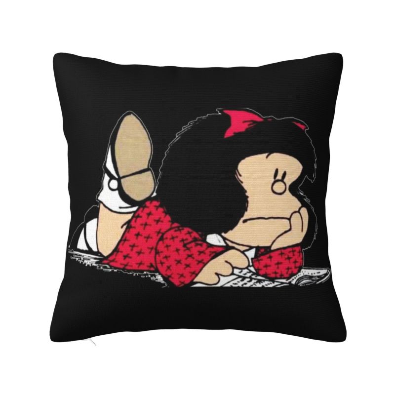 Custom Mafalda Kawaii Vintage Quino Comic Cartoon Mang Anime Modern Throw Pillow Covers Bedroom Decoration Chair Cushion