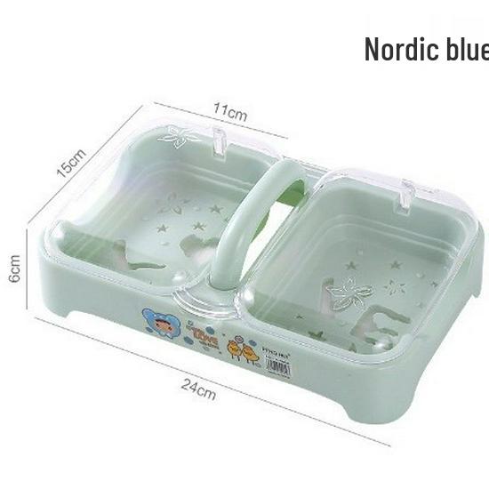

Double-Layer Flip-Top Soap Dish with Drainable Compartments and Lid