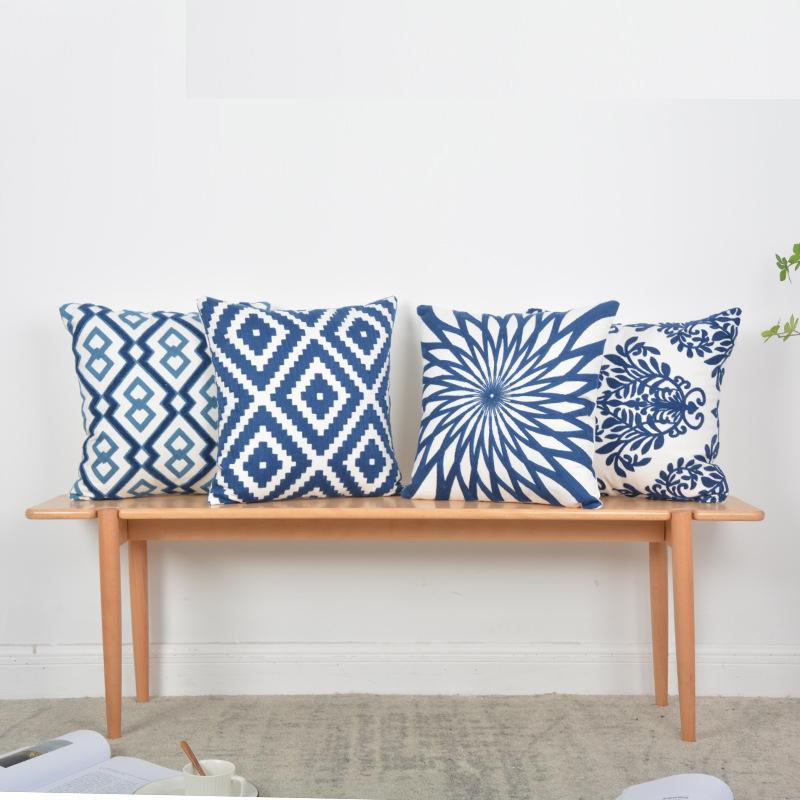 Sada 2 vyšívaných dekorativních povlaků na polštáře Pohovka Čtvercové povlaky na polštář Polštář do ložnice Pohovka Farmhouse Decor 18x18 palců