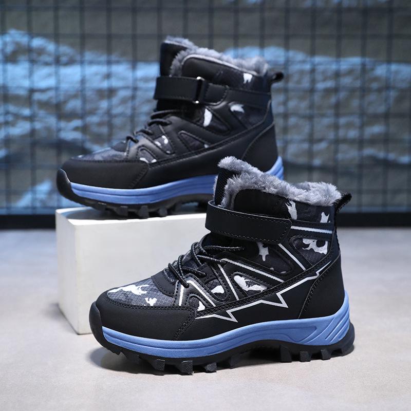 Kids' Winter Warm Plush Cotton Boots - Non-Slip, Wear-Resistant, High-Top, Waterproof Snow Boots