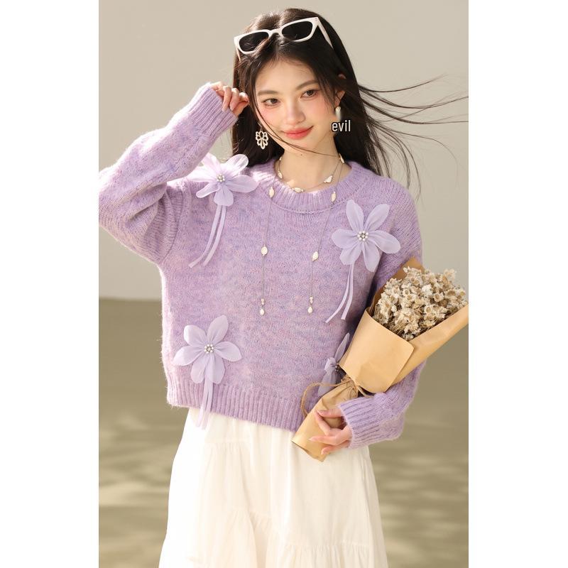 2026 Floral Long-Sleeve Anti-Aging Sweater
