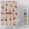 Charming Cherry Shower Curtain - Vibrant Lip & Plaid Designs for Playful Bathroom Décor, Waterproof, Easy Care & Unique Charm