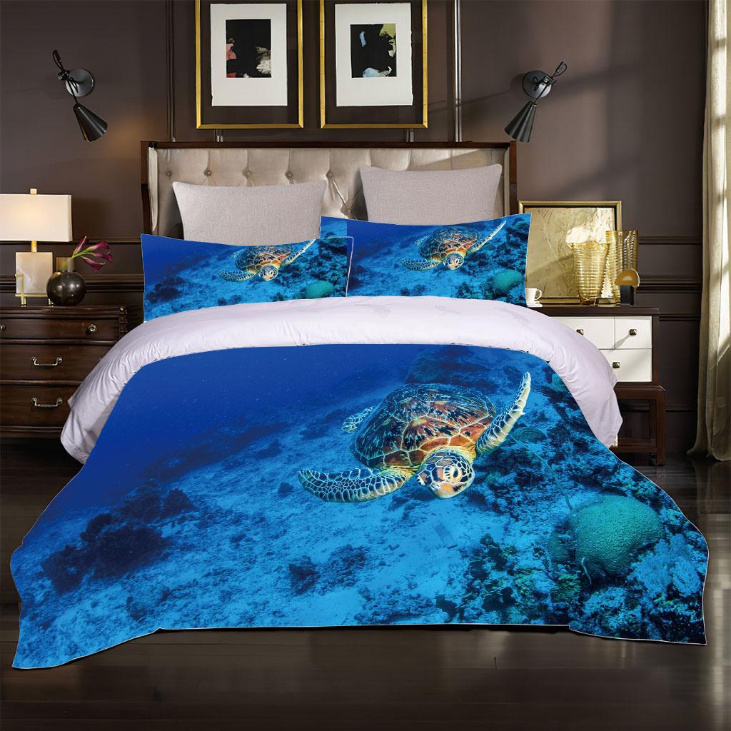 Duvet Cover Double 3D Animal Turtle Bedding Quilt Cover Gifts For Children Teenager Warm Summer Queen Size Set Comforter