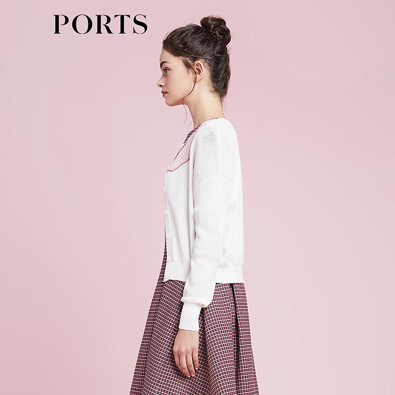 PORTS Women's Print Contrast Knit Cardigan