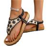 Women's Retro Platform Wedge Flip Flop Sandals Summer Casual Slip On Open Toe Beach Shoes with Embroidered Upper and Cushioned Footbed