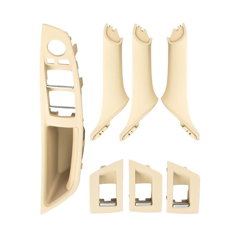 7Pcs Left/Right Hand Drive For BMW 5 Series F10 F18 10-17 Car Interior Inner Door Handle Panel Pull Trim Cover Kit