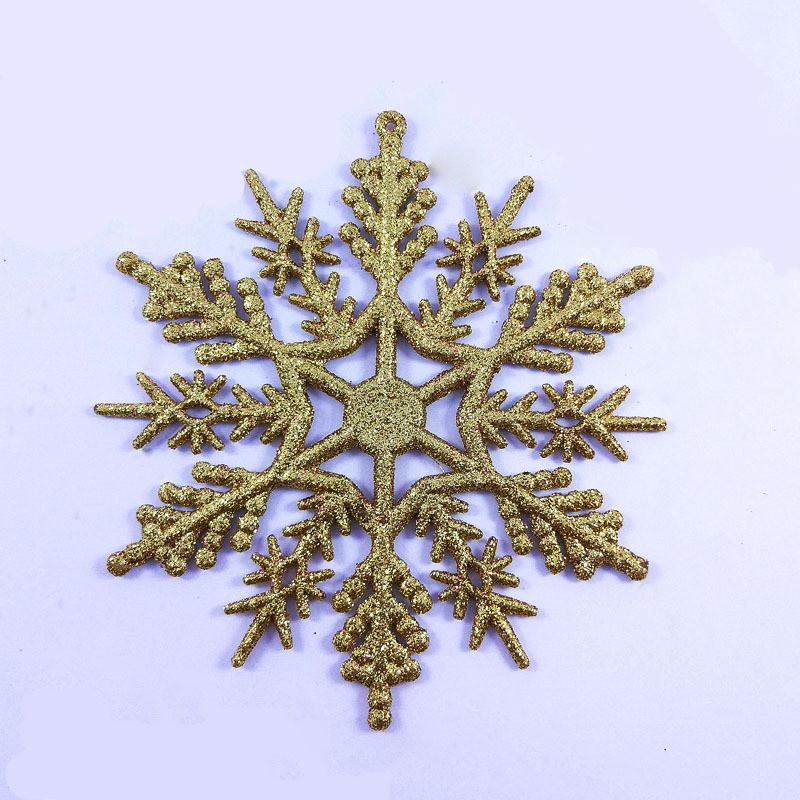 

Tree Christmas 12pcs Hanging Decoration Baubles Glitter Xmas 10cm Snowflake Gold-6pcs