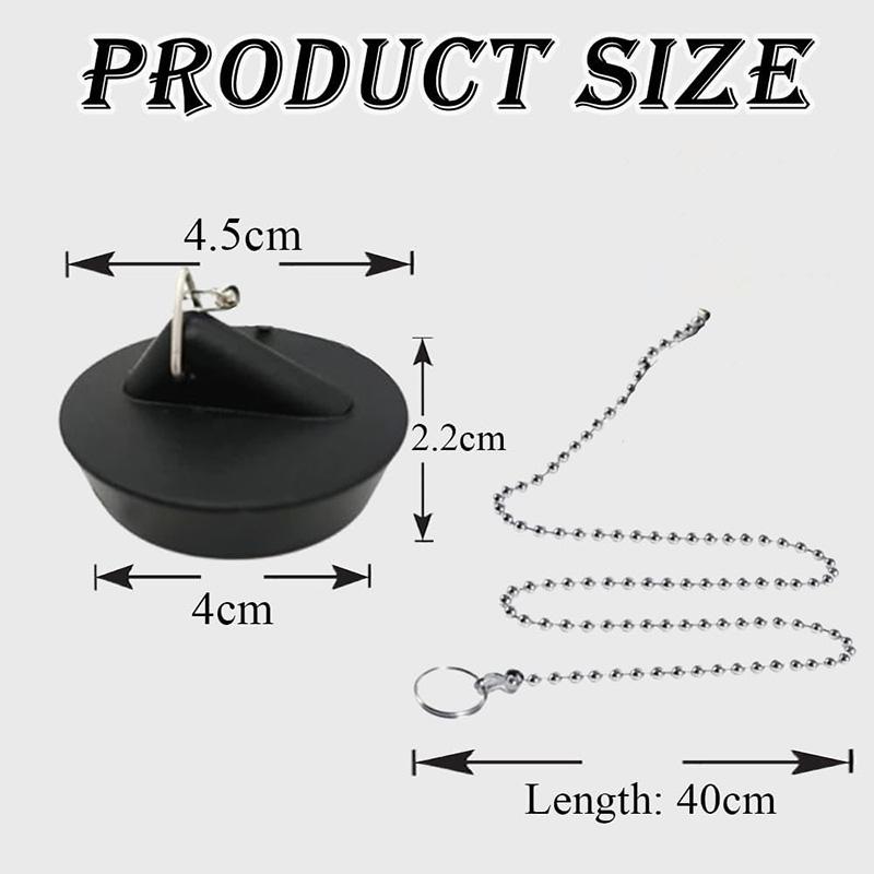 Ablaufstopfen Set mit 40cm Kette Universeller Ablaufstopfen Spülbecken Stopfen Badezimmer Bodenablauf Stopfen Badezimmer Zubehör