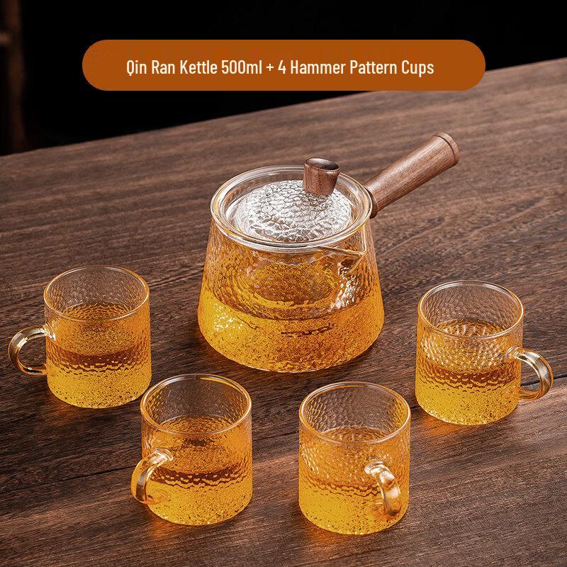 ZISIZ Heat-Resistant Glass Side Handle Teapot