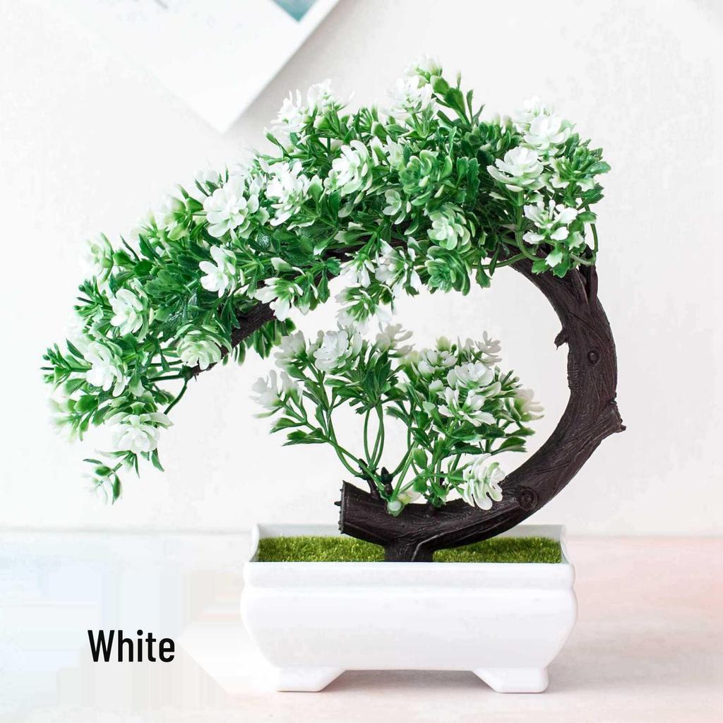Mini Potted Grass Bonsai: Cherry Snowball Home Decor Ornament