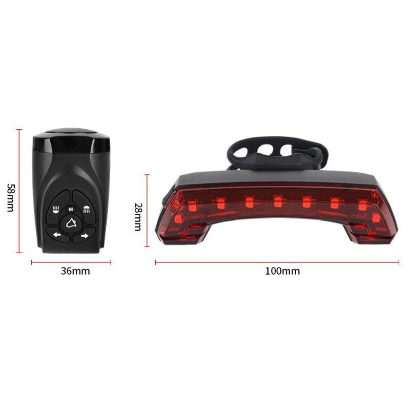 Bike Turn Signals Remote Bicycle Indicator Rear Light USB Cycling Taillight