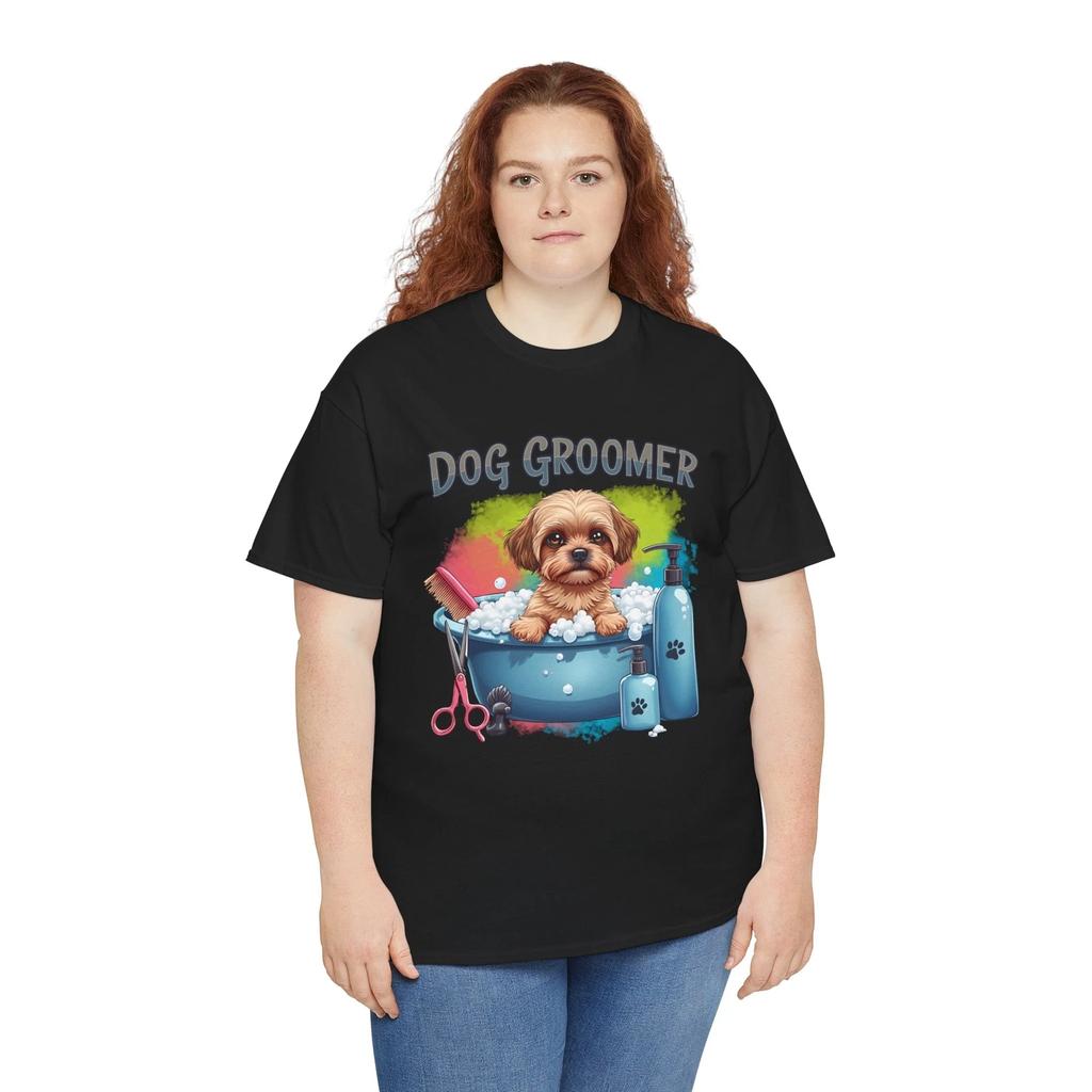 Dog Groomer Dogs T-Shirt – Funny Puppy Lover Paw Print Tee | Dog Shirt