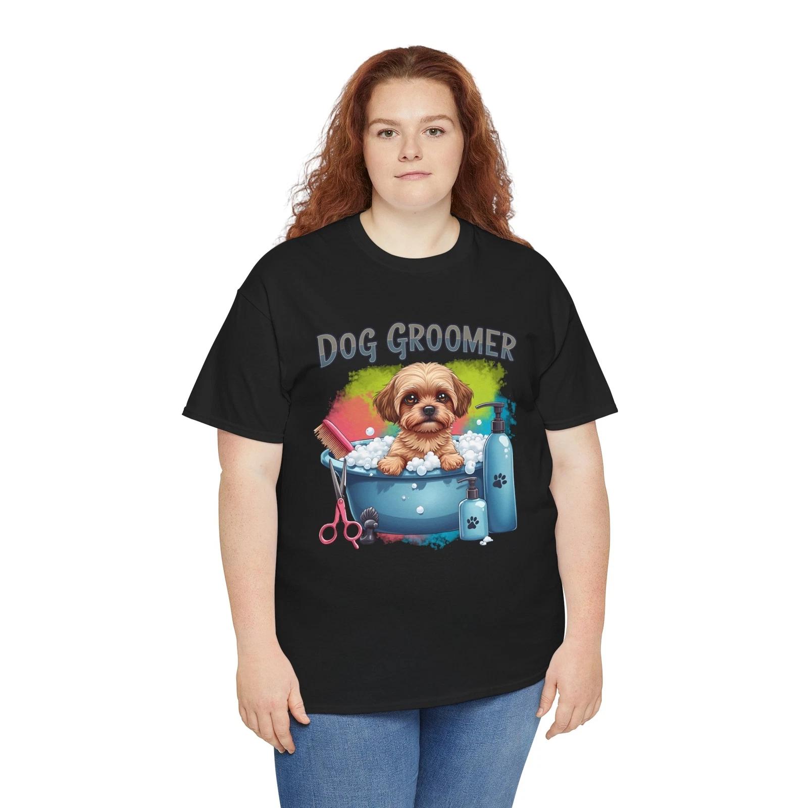 Dog Groomer Dogs T-Shirt – Funny Puppy Lover Paw Print Tee | Dog Shirt 2XL