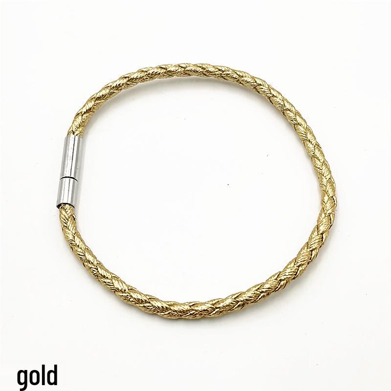3MM Single Layer Braided Leather Couple Bracelet Gift
