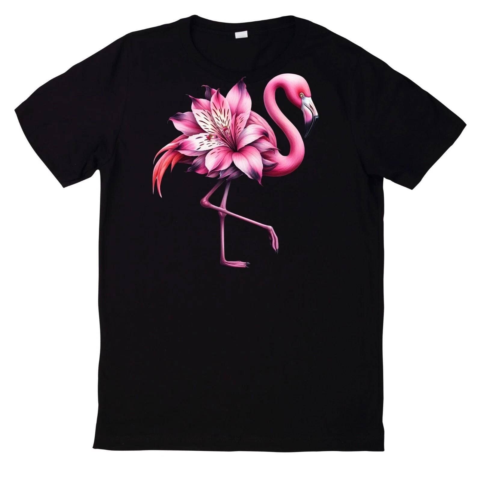 T-Shirt Rosa Blumen Flamingo Motiv XXXL