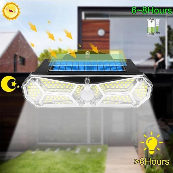 126SMD Outdoor Solar Lights Motion Sensor Security Light with 3 Lighting Modes, 5 Lighting Sides, 270°Wide Angle