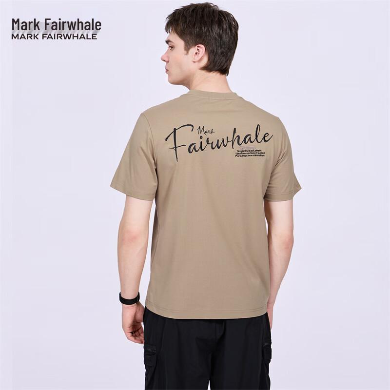 Mark Fairwhale Men's Back Embroidered Round Neck Short Sleeve T-shirt