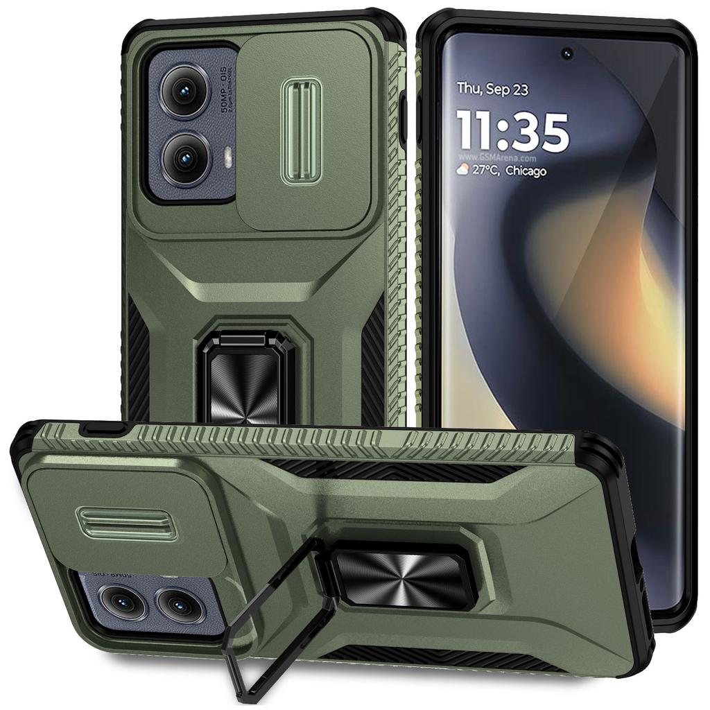 Für Motorola Edge (2024) 5G Hülle Camshield Ständer TPU+PC Rutschfeste Handyhülle
