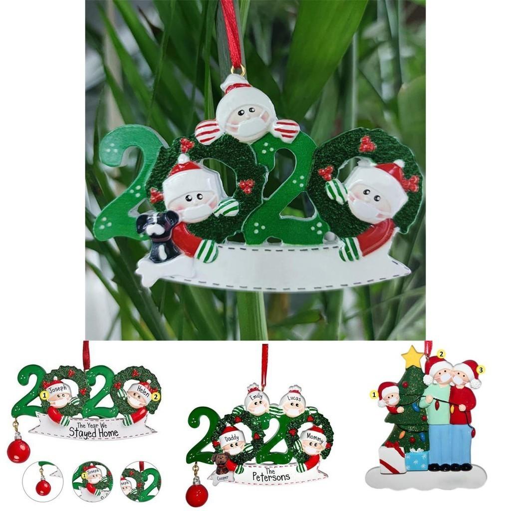 Colorful 2020 Christmas Tree Ornament Quarantine Family Xmas Lockdown Decoration For Lasting Memories
