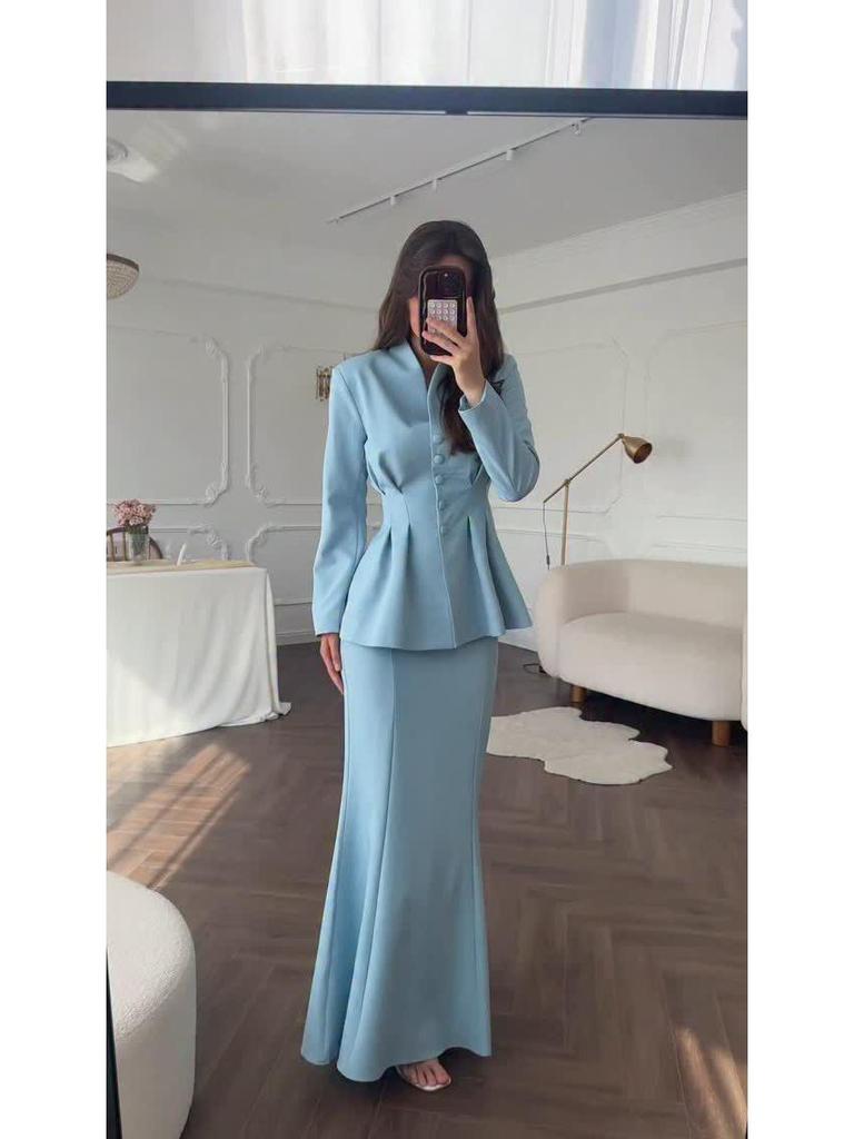 Vintage Soft Color Long-Sleeve Dress - Elegant European & American Spring Style for Women 2025