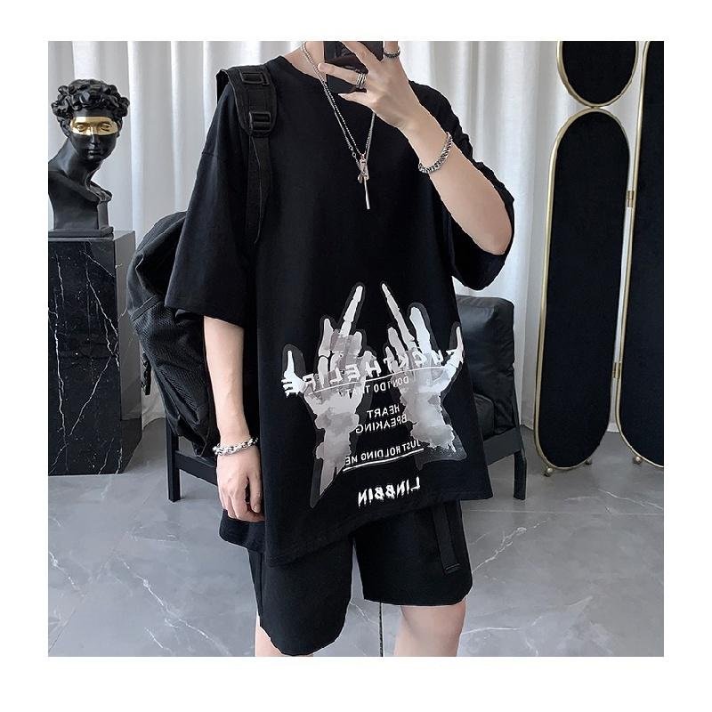 

M-5XL Мужская футболка с короткими рукавами, мужские модные брендовые футболки с большими размерами, свободные повседневные топы 5XL, модные мужские футболки с круглым вырезом