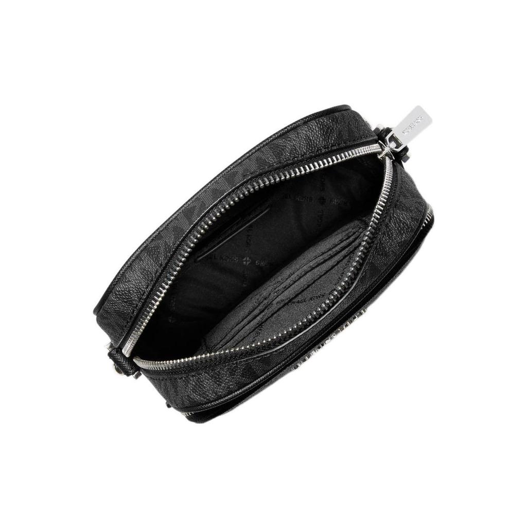 Michael Kors MK Jet Set Travel Monogram Zip Closure Chain Shoulder Crossbody Bag Medium Women Bags Black 35F1STVC2B-BLACK